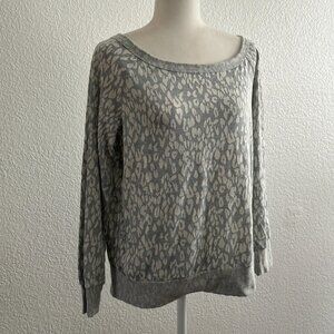 Kittenish Gray Leopard Print Lounge Set Small Top & Shorts Cozy Soft